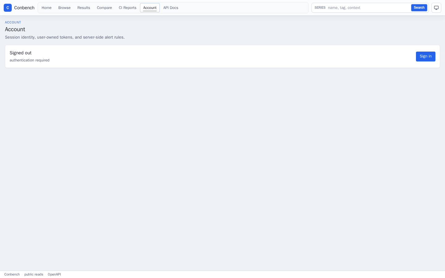 Account dashboard